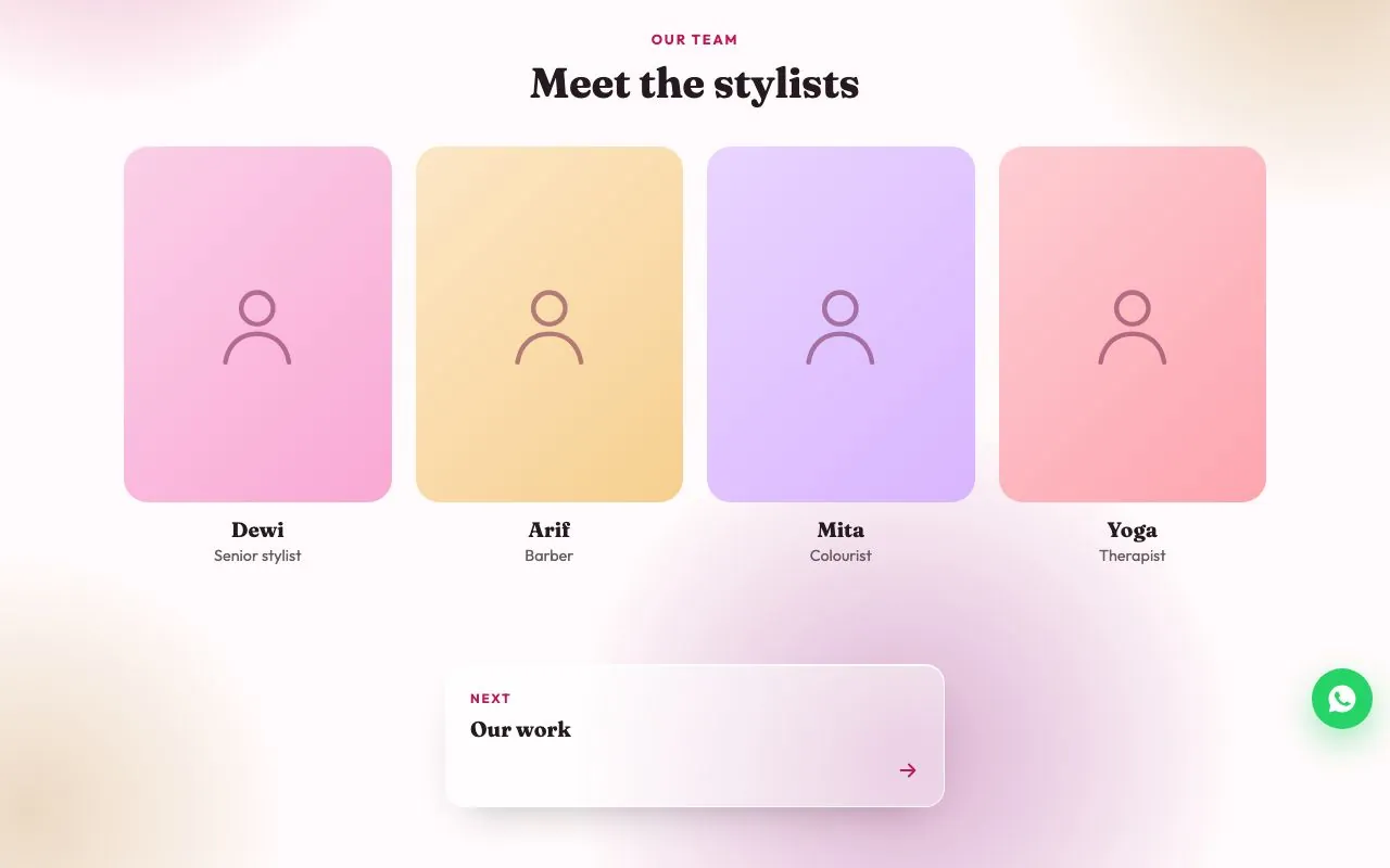 Profiles of four team members.