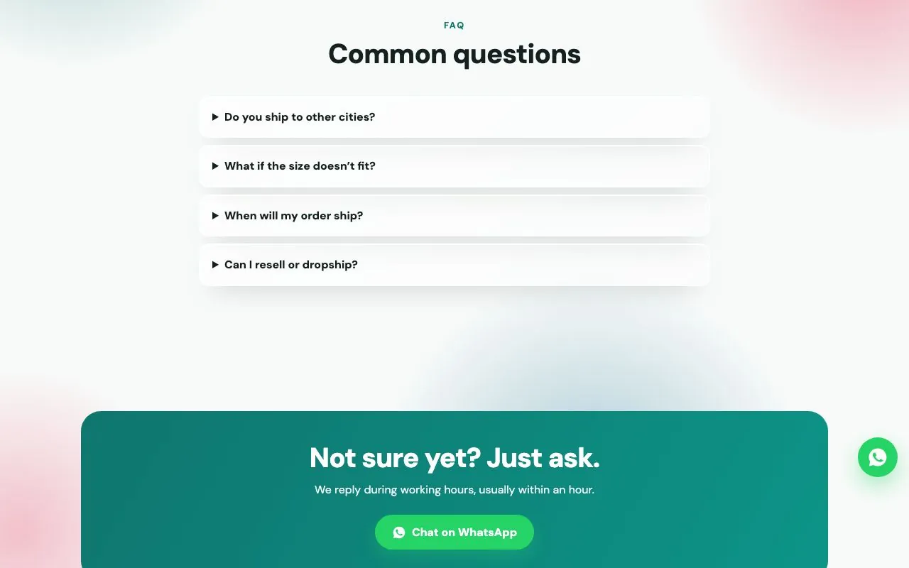 The FAQ section.